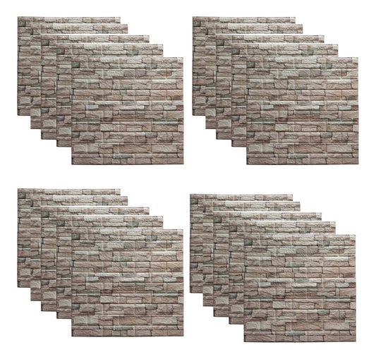 Pack x20 placas autoadhesivas ladrillo revestimiento