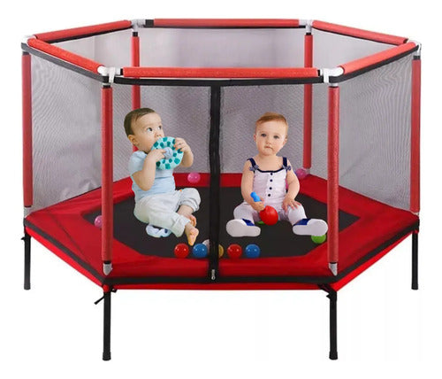 Cama Elástica Infantil Con Red De Seguridad 140 X130cm