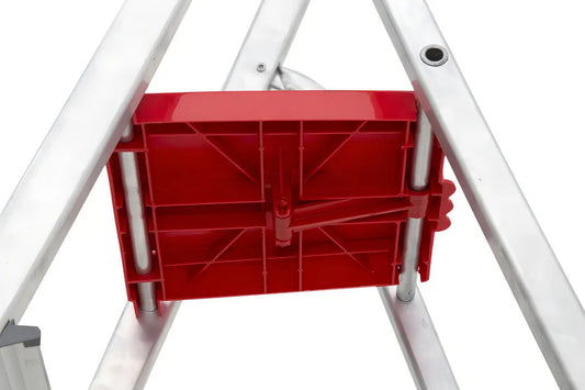 Escalera tijera aluminio plegable 3 escalones Stelko resistente 120 kg plateado