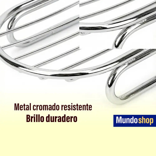Jabonera Metal Baño Porta Jabon Apoyo Cromado Color Plateado