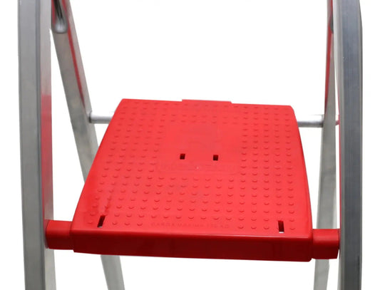 Escalera de aluminio tijera 6 escalones plegable plateado