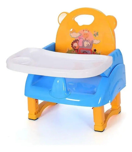 Silla De Bebe Para Comer Multiuso Portatil Generico Celeste