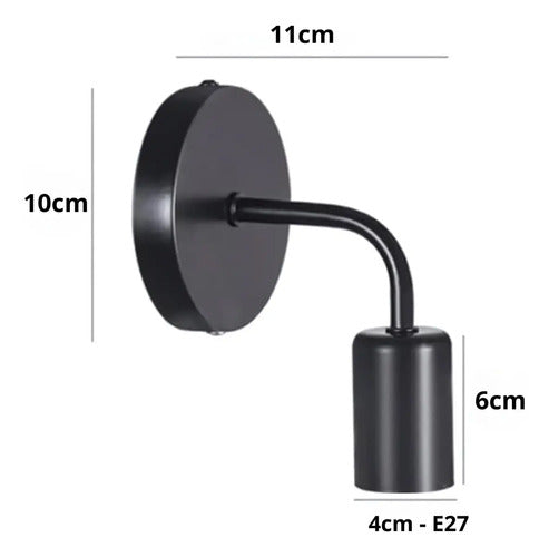 Pack X2 Aplique De Pared Nordico Metal Color Negro