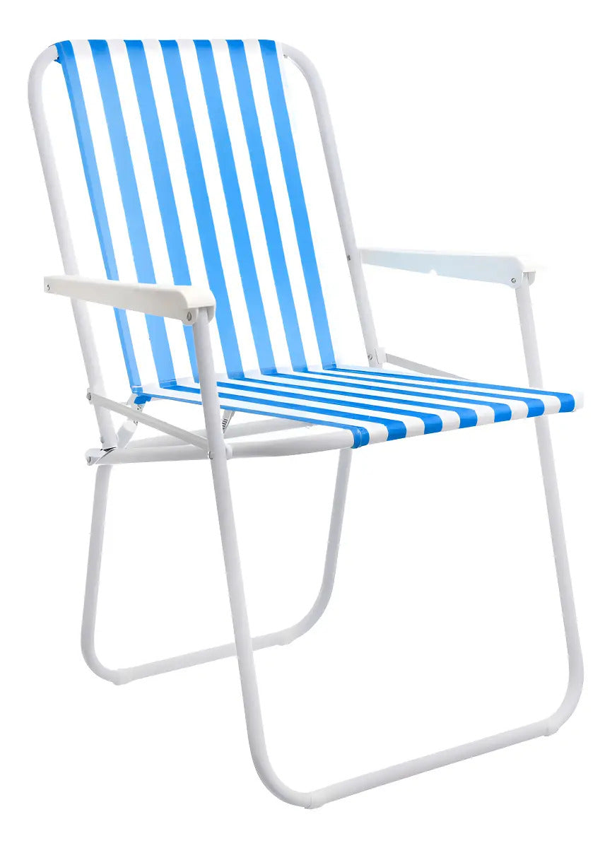 Reposera plegable Outter azul estructura hierro 73x46cm playa camping