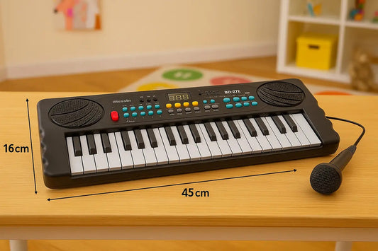 Teclado órgano musical infantil a pila con micrófono