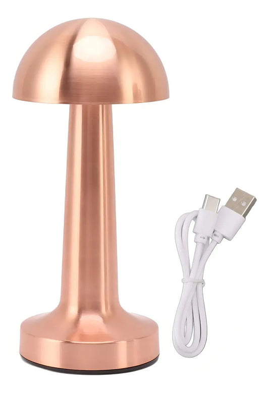 Lámpara portátil LED touch Hommy Cuba dorado recargable USB 3 niveles blanco