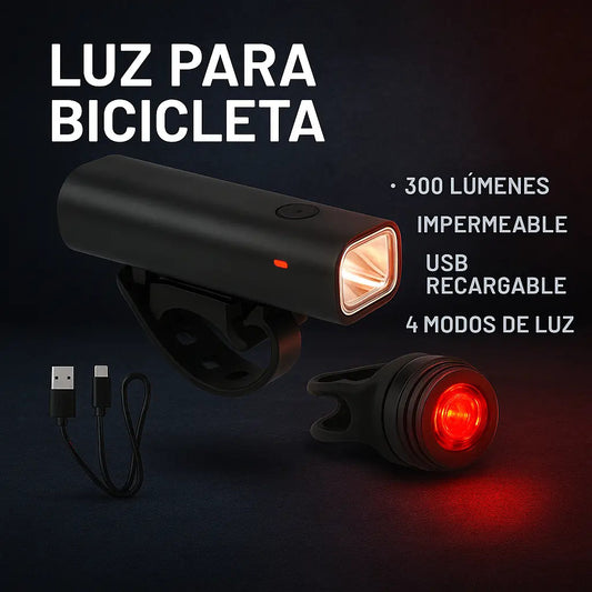 Luz para bicicleta set linterna trasera + delantera