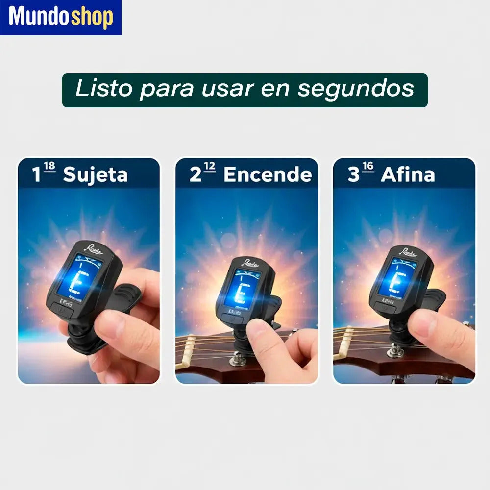 Afinador digital para guitarra tipo clip musica