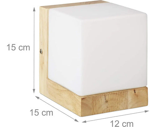 Aplique De Pared Nordico Decorativo Cristal Y Madera Blanco