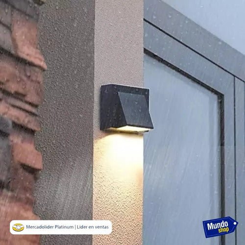 Aplique Exterior Jardin Con Led Integrado 3w Luz Metal Negro