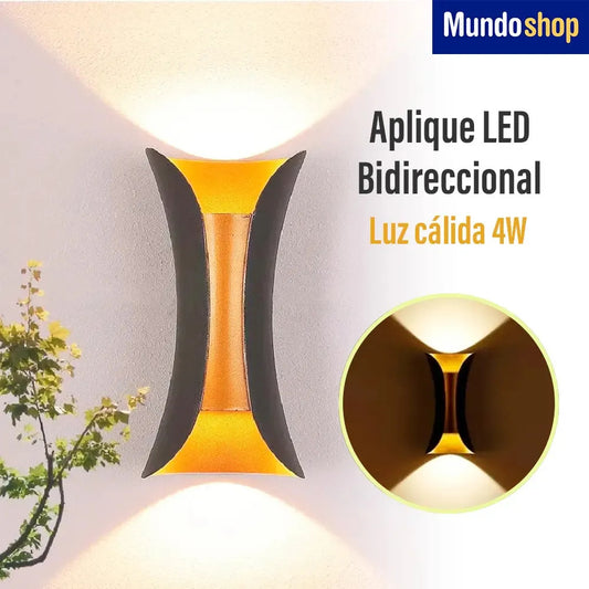 Aplique LED spot bidireccional vintage moderno negro