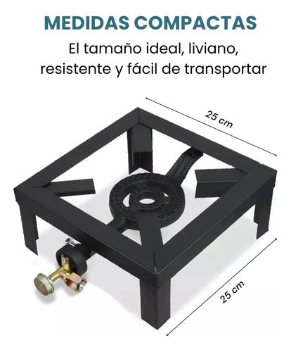 Anafe Portátil Outter 1 Hornalla Negro Gas Envasado Camping