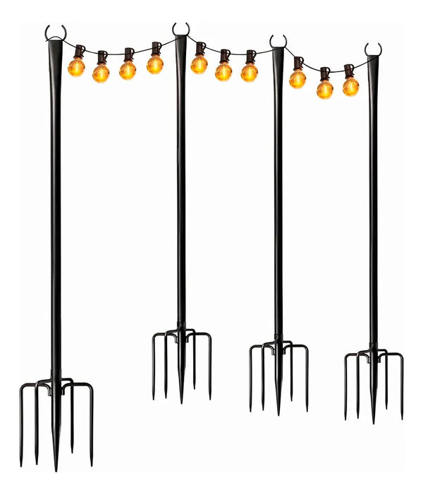 4 Postes De Luz De Acero Para Exterior Jardín Estilo Estaca
