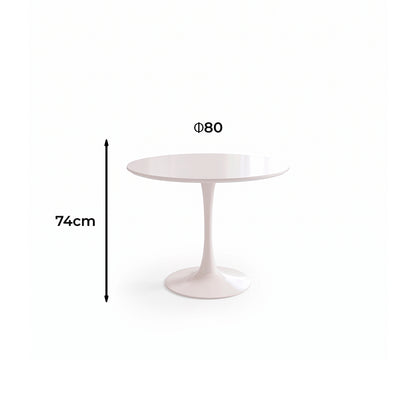 Medidas de la mesa: 80 cm de diametro y 74 cm de alto
