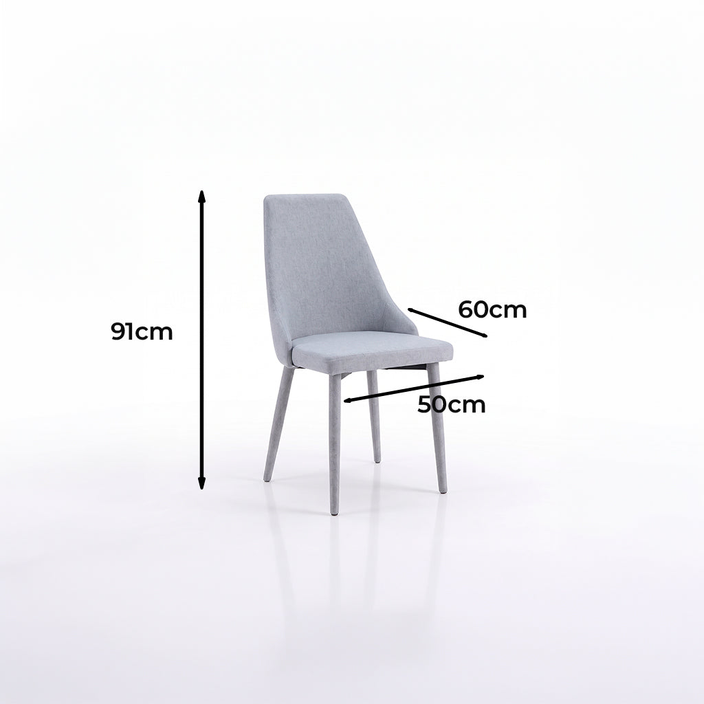Medidas de la silla: 91 cm de alto, 60 cm de profundidad y 50 cm de ancho