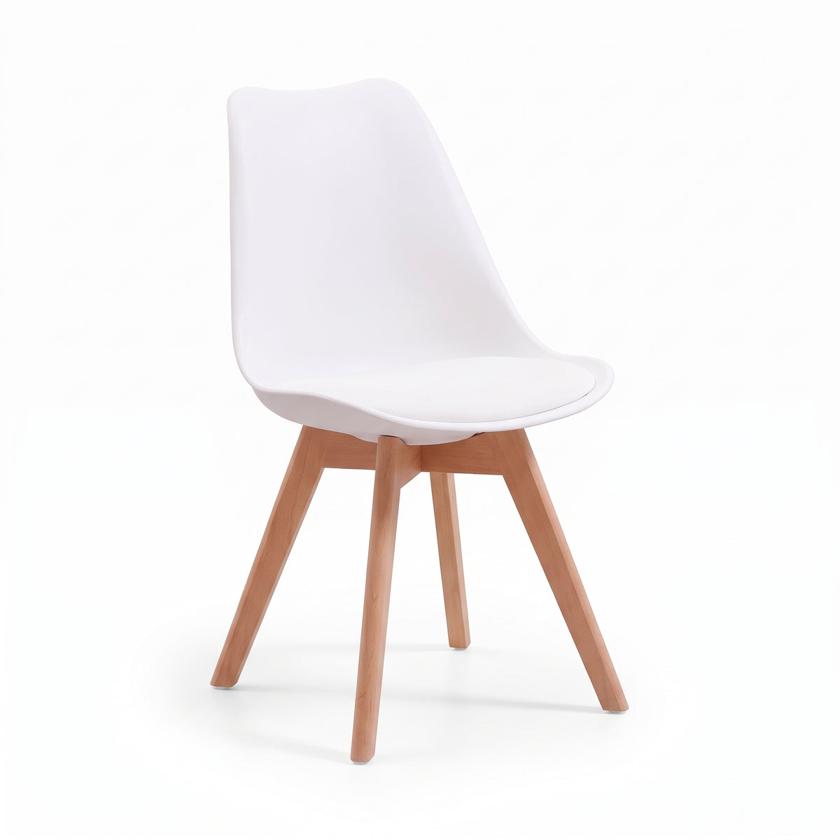 Juego de comedor mesa rectangular blanca con cuatro sillas Eames blancas