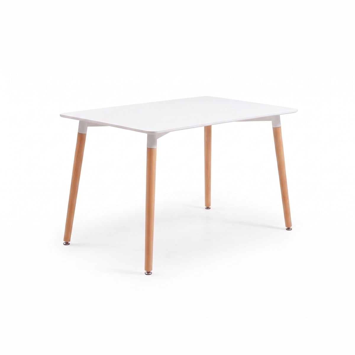Juego de comedor mesa rectangular blanca con cuatro sillas Eames blancas