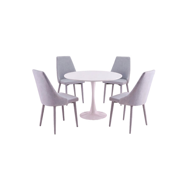 Juego de comedor 4 sillas con mesa redonda