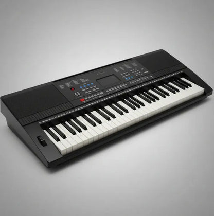 Órgano piano teclado electrónico 61 teclas USB pantalla LED negro