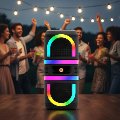 Parlante bluetooth karaoke con luces RGB batería recargable