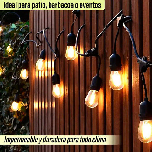 Guirnalda Guia De Luces Patio Jardín Luz Calidad Led Amarillo