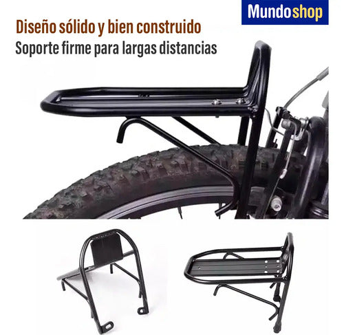 Parrilla Bicicleta Portaequipaje Aluminio Viaje Equipaje Negro