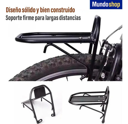 Parrilla Bicicleta Portaequipaje Aluminio Viaje Equipaje Negro