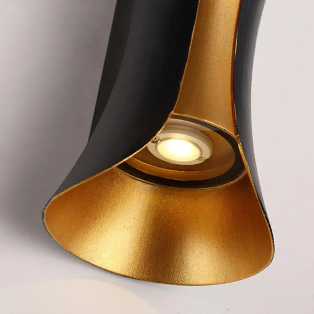 Aplique LED spot bidireccional vintage moderno negro