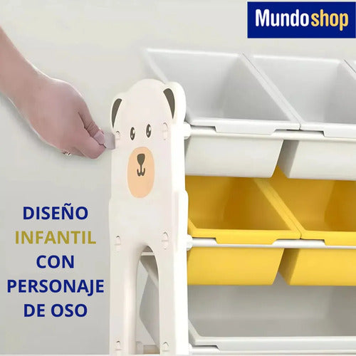 Organizador Plástico 10 Reparticiones Con Diseño P/niños Color Blanco Piccoly Cajonera