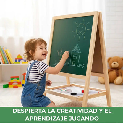 Pizarra Doble Imantada Niños Didactica Tiza + Marcador