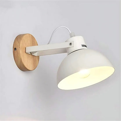 Lampara Aplique De Pared Nordico Metal Y Madera Moderno