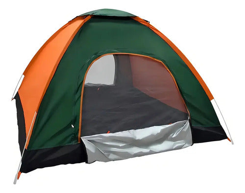 Carpa Camping Iglu De 3-4 Personas Con Mosquitero 1,50m X 2m Naranja