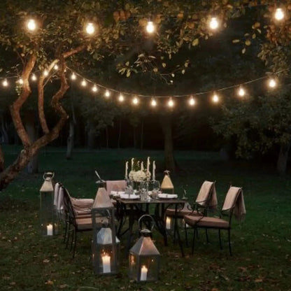 Guirnalda guia de luces LED solar 7.5 mts luz cálida amarillo