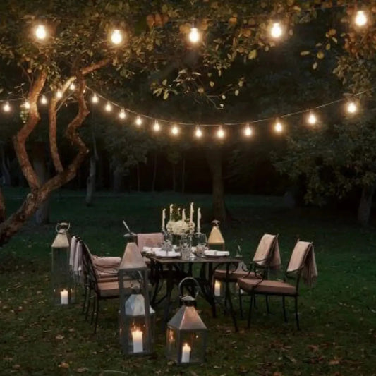 Guirnalda guia de luces LED solar 7.5 mts luz cálida amarillo