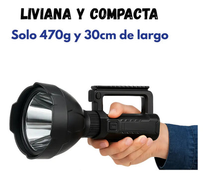 Linterna foco largo alcance Outter recargable USB + trípode