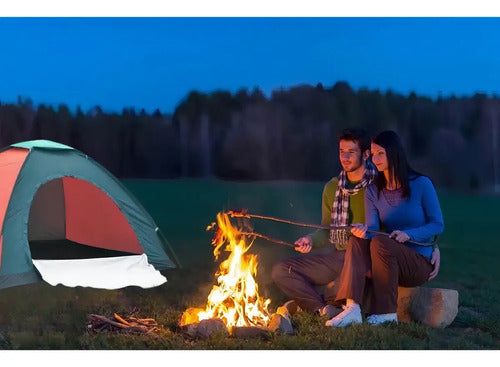Carpa Camping Iglu De 3-4 Personas Con Mosquitero 1,50m X 2m Naranja