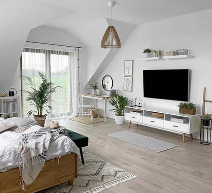 Lampara colgante de techo nordica madera 30cm marrón
