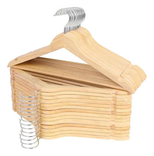 Pack x10 perchas de madera ultra resistentes
