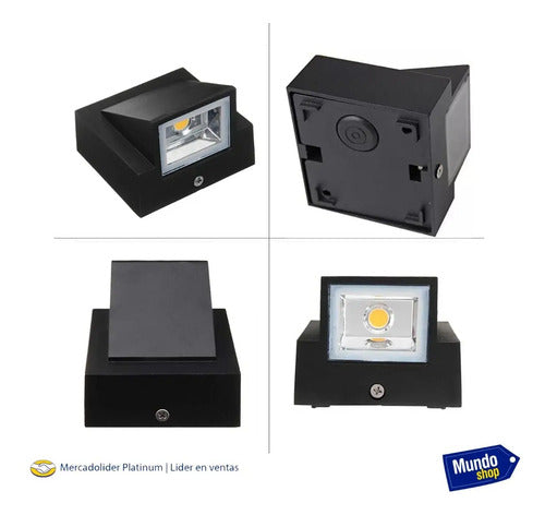 Aplique Exterior Jardin Con Led Integrado 3w Luz Metal Negro