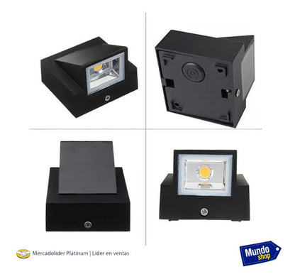 Aplique Exterior Jardin Con Led Integrado 3w Luz Metal Negro