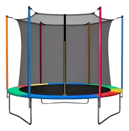 Cama Elástica Multicolor Con Red De Seguridad 180cm Diámetro Negro Multicolor