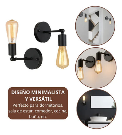 Aplique Pared Nórdico Metal Brazo Ajustable Vintage