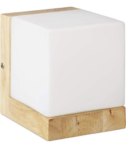 Aplique De Pared Nordico Decorativo Cristal Y Madera Blanco