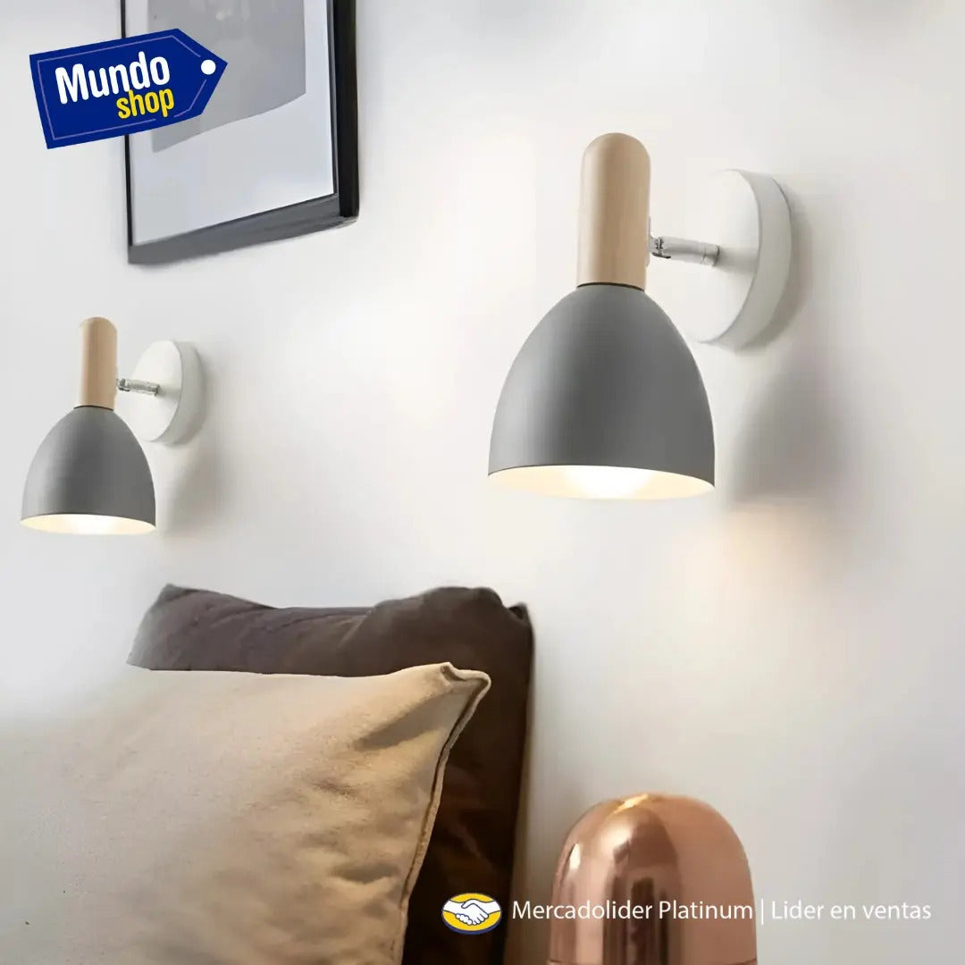 Pack x2 aplique gris de pared nordico domo