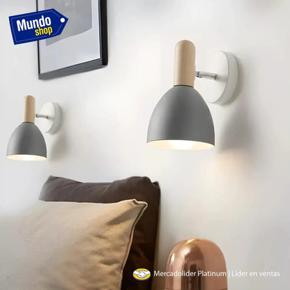 Pack x2 aplique gris de pared nordico domo