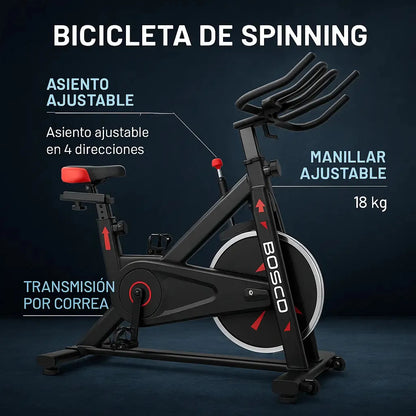 Bicicleta de spinning fija con resistencia para fricción 130kg