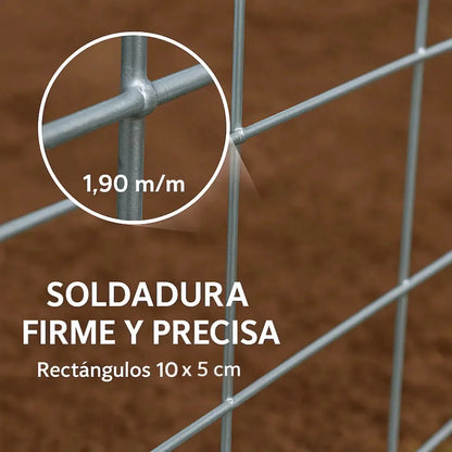 Malla electrosoldada galvanizada 1.2x25m inoxidable rollo