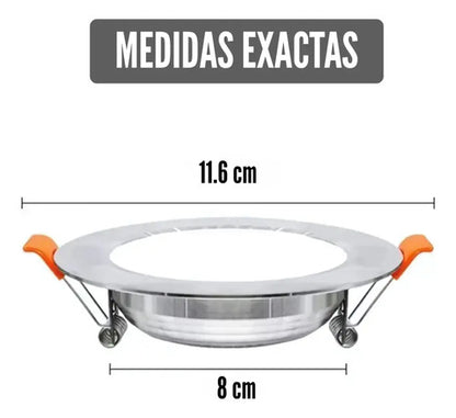 Plafón Led Circular Embutir Iluminación 7w Empotrar Pro Blanco