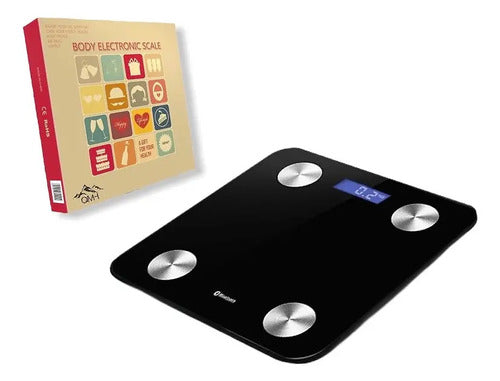 Balanza Bascula Digital De Baño Con Bluetooth Moderna 180kg Negro