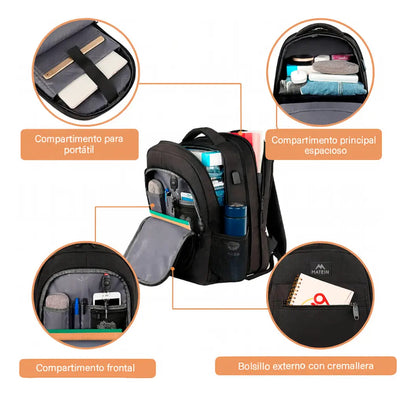 Mochila expansible viaje urbana porta notebook Matein 1364